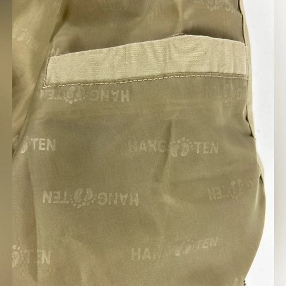 Vintage Hang Ten Men's Beige Bomber style Jacket Size L Casual Lightweight - Picture 9 of 10